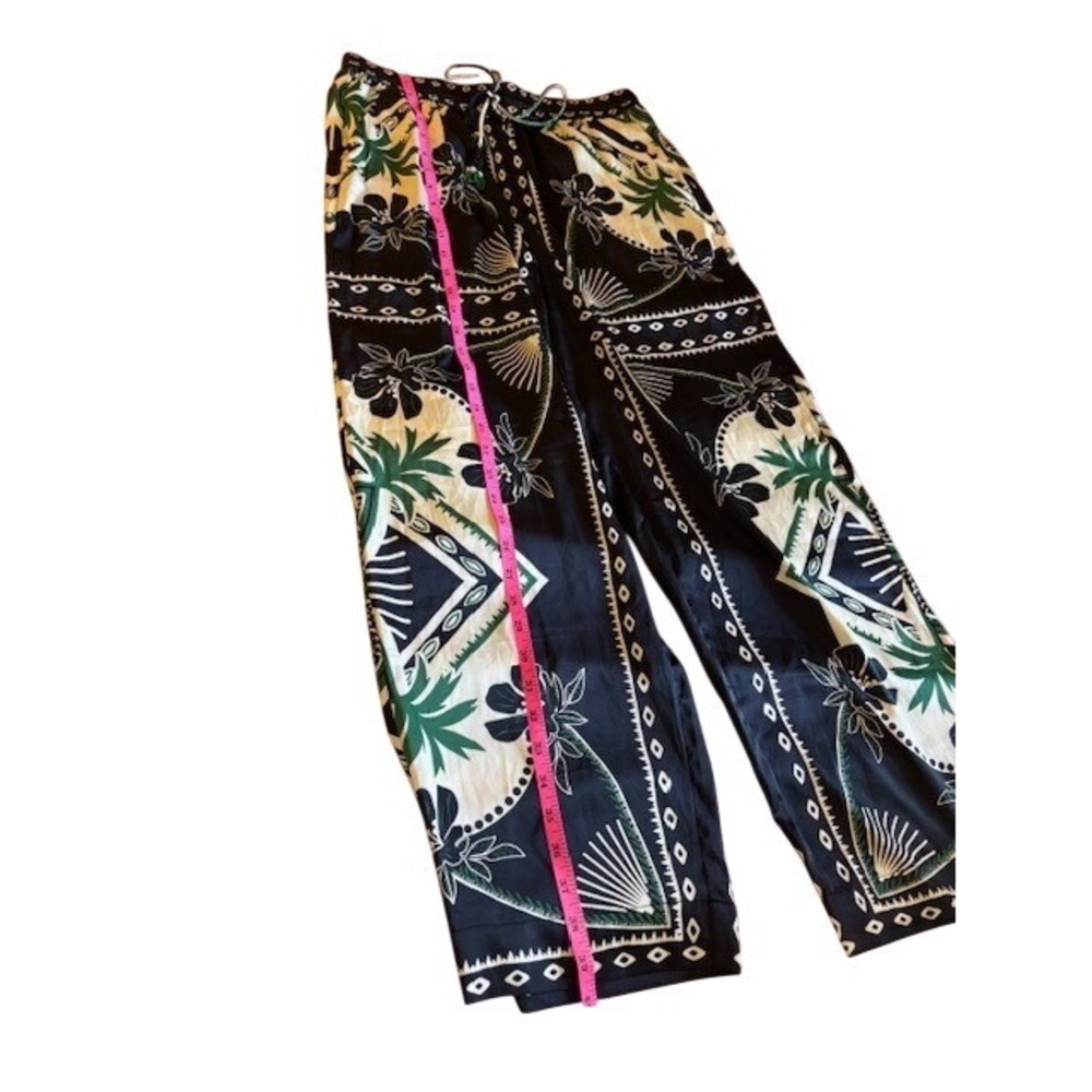 Rachel Zoe Women's Scarf Print Wide Leg Drawstring Pants Size Medium Boho Resort - Picture 10 of 11